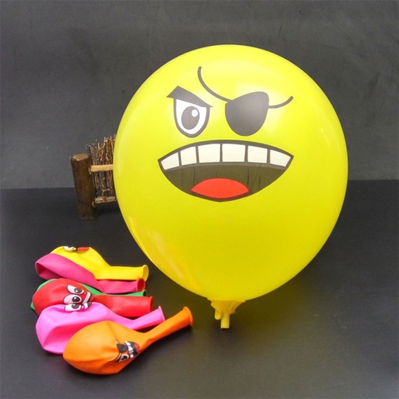 Emoji / Smiley face Latex Balloons, 10 Pcs, 12" ๐ธ - Picture 6 of 8